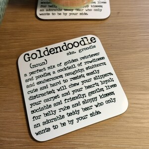 Goldendoodle Coaster, gift for dog lovers, present for dog mum
