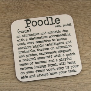 Poodle Coaster, dog lovers present, gift for dog mum