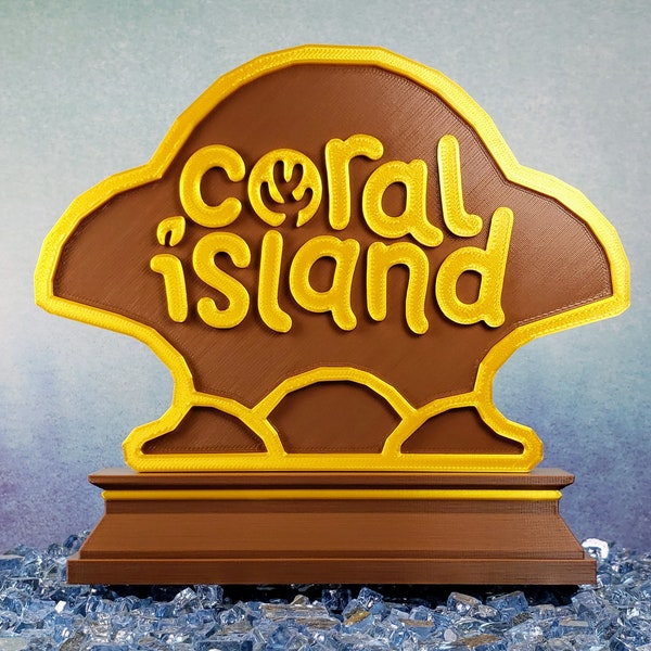 Coral Island Sign - 5.5 inches (3D printed)