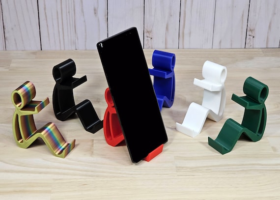 3D printed phone holder on a desk