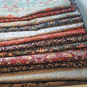 William Morris Cotton Fabric Strawberry Thief Birds Dress Craft Quilting Material 58&quot; By Meter
