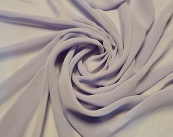Chiffon Sheer Fabric Plain Soft Polyester Wedding Arch Dress Craft Material 44" (Lavender)