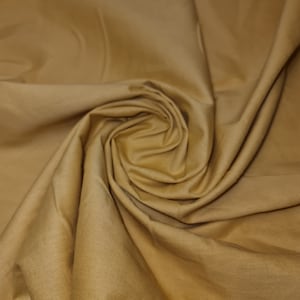 Golden Plain 100% Cotton Fabric Dress Craft Quilting Lining Material By Metre 44 Inch Wide