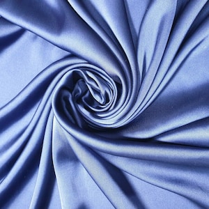 Silky Charmeuse Lightweight Satin Bridal Dress Drape Décor Fabric 58" Wide (Navy Blue)