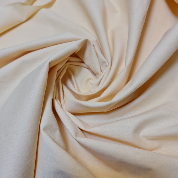 cream fabric for dress Butter Cream Plain 100% Cotton Fabric Dress Craft Quilting Lining Material  By Metre 44 Inch Wide