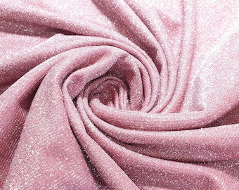 Shimmer Moonlight Glänsande Stretchig Glitter Nylon Bakgrund Juldekorationstyg 137 cm (Rosa)