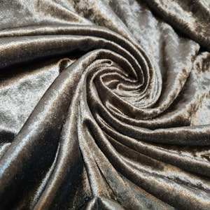 Plain Velvet Fabric Premium Frushed Stretch Dress Craft Wedding Material 60&quot; (Dark Olive)