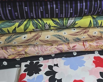 Floral Viscose Challis Fabric Soft Non Stretch Craft Material 58" Wide By The Meter
