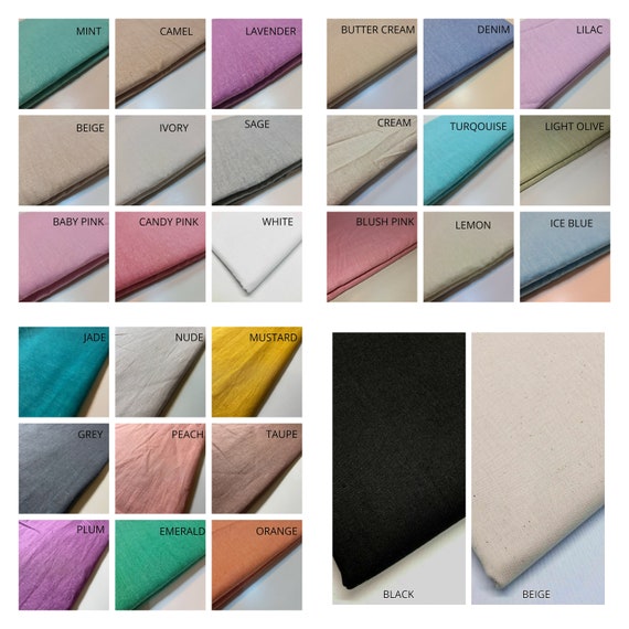 35 Color 100% Cotton Calico Canvas Natural Craft Patchwork Fabric Quilting Dress Material 58"