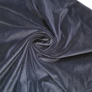 Navy Blue 100% Cotton Velvet Fabric Costume Dress Craft Upholstery Material 44&quot;