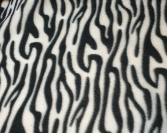 Polar Fleece Anti Pill Animal Dog Horse Wolf Print Soft Warm Fabric 58" By Meter (Zebra Print)
