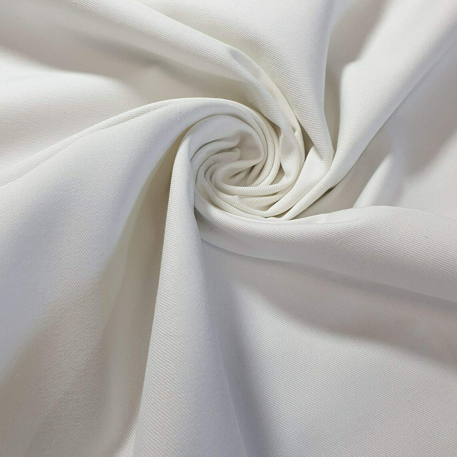 PLAIN Thick WHITE 100% Cotton Drill Workwear Fabric Dress Craft Quilting  Material 150 Cm Wide -  Finland