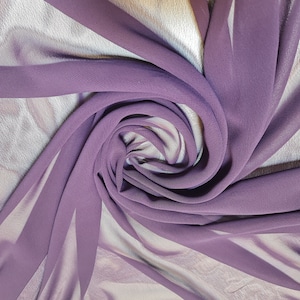 Chiffon Sheer Fabric Plain Soft Polyester Wedding Arch Dress Craft Material 44&quot; (Plum)