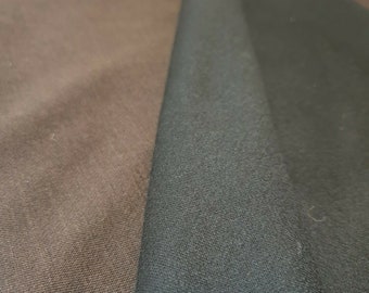 Brown Reversible Black Plain Viscose 4 Way Stretch Rayon Spandex Jersey Dress Fabric 58"