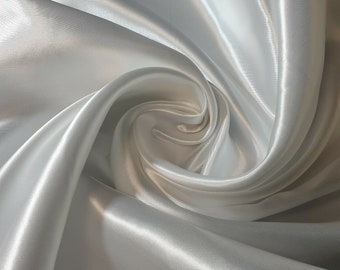 Tissu Satin Soyeux 150cm De Large - Pour Robes De Mariage Ou Décoration, 1m