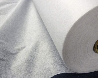 White Medium Weight Iron on Interfacing Material Dress Craft 90cm Wide By The Meter
