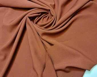 Plain Dyed Crepe Fashion Soft Fabric Décor Craft Dress Fabric 60" by the Meter (Rust Orange)