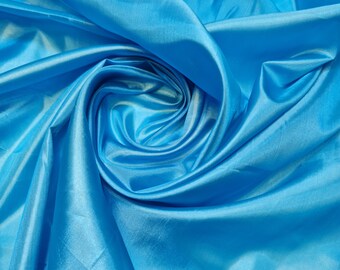 Light Turquoise Habotai Fabric for Dresses, Skirts & Jackets - Anti-Static Lining, Soft Lightweight Sewing Material By The Meter 58"