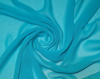 Tissu Georgette Bleu Marine - Vente Au Mètre - Idéal Pour Créations Couture
