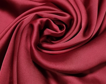 Silky Charmeuse Lightweight Satin Bridal Dress Drape Décor Fabric 58" Wide (Deep Red)