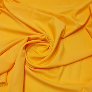 Plain American Crepe Polyester Fabric Poly Dress Craft Poplin Costume Lining 44&quot; (Mustard)