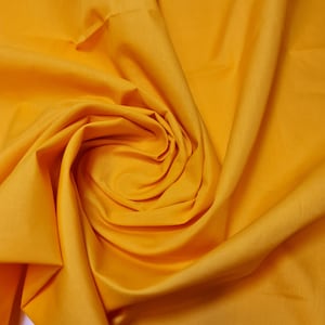 Gold Clearance Polycotton Fabric by Meter – Solid Plain Dyed Craft Material 45&quot;/112cm Wide | Dressmaking, Quilting, Sewing