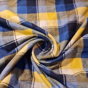 Brushed 100% Cotton Flannel Material Winceyette Tartan Dress Craft Quilting Fabric 58" By The Meter Royal Multi Tartan