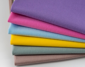 100% Cotton Jersey Material Stretch Plain Knit T Shirt Baby Grow Dress  Craft Fabric 58