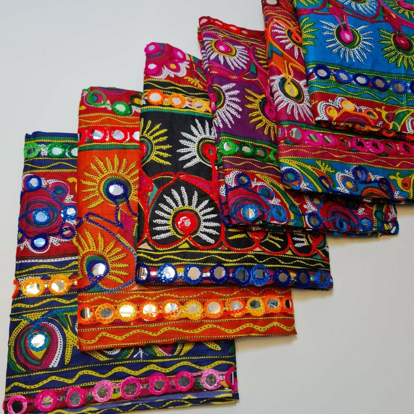 Cotton Indian Ethnic Mirror Embroidery Suzani Rangoli Boho | Etsy UK