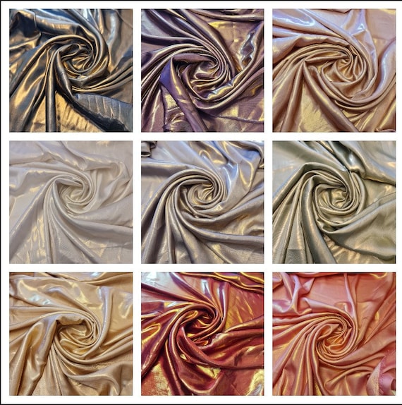 Lightweight Gold Shimmer Polyester Silk Charmeuse Silky Satin Finish Dress Bridal, Prom, Décor Craft Fabric Material 58" By The Meter