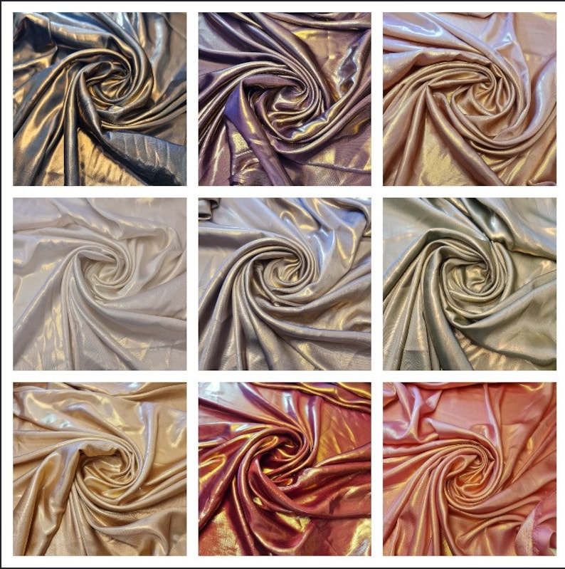 Lättviktig guldskimmande polyestersiden Charmeuse Silkeslen satinfinish Klänning Brud-, bal-, dekorationstyg Material 137 cm, metervara bild 1