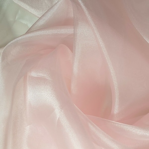 Sheer Organza Fabric Voile Drape Curtain Wedding Fabric Transparent 100% Polyester Dress Craft Fabric Material 58&quot; - 150cm Wide (Pale Pink)