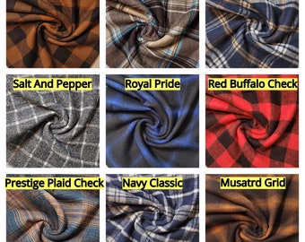 Flannel 100% Cotton Tartan Dress Craft Brushed Cotton Fabric Winceyette
