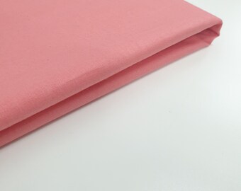 Tela lisa 100 % algodón color coral para manualidades, vestidos, acolchados, forros, 112 cm por metro