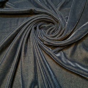 Tecido de veludo azul marinho luxuoso super micro 9000 superior 3 coroas vestido de veludo triplo material artesanal 44&quot;