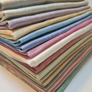 Raw Silk Faux Dupion Fabric Polyester Craft Bridal Dress Quilting Material 44&quot; by The Meter