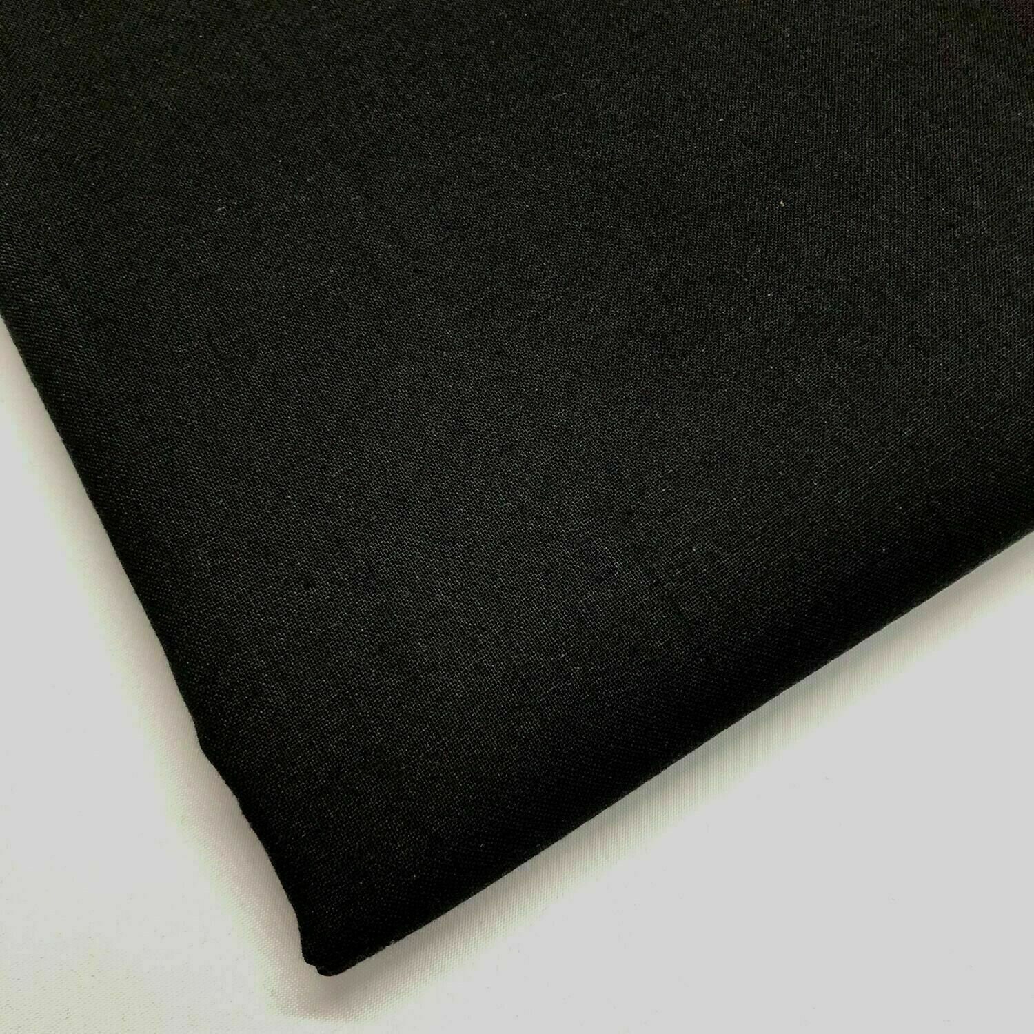 100% Cotton Black Fabric Plain Material for Crafts Clothing Summer Fashion,  Fabric by the Metre 155cm Width in 0.5m Lengths -  Norway