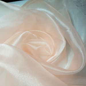 Sheer Organza Fabric Voile Drape Curtain Wedding Fabric Transparent 100% Polyester Dress Craft Fabric Material 58&quot; - 150cm Wide  (Peach)