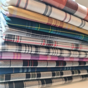 100% Cotton Poplin Tartan Pin Stripe Ditsy Fabric Dress Craft Shirt Material 58&quot;