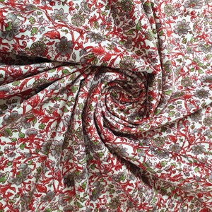 Floral Silk Satin Printed Dress Drape Fabric Material 58&quot; By The Meter d#2 (Colour 3)