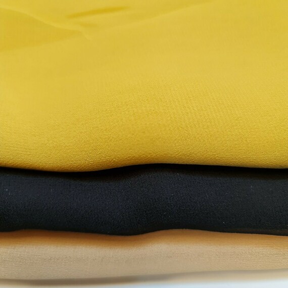 Tessuto Crepe Elite In Tinta Unita Blu Medio - Iaia Tessuti