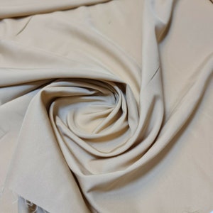 Plain American Crepe Polyester Fabric Poly Dress Craft Poplin Costume Lining 44&quot; (Butter Cream)