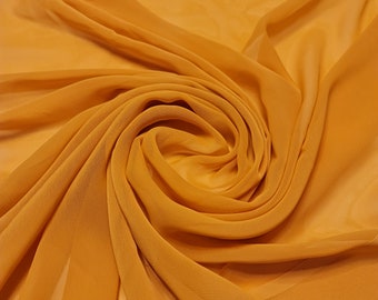 Chiffon Sheer Fabric Plain Soft Polyester Wedding Arch Dress Craft