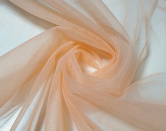 Malla elástica bidireccional de elastano Peach Power Mesh, material para trajes de baño, baile, vestidos, forro y artesanías, por metro.