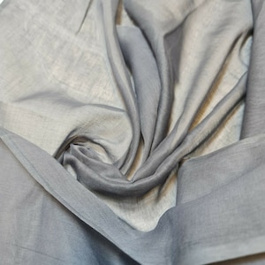 Grey 100% Cotton Muslin Fabric Soft Voile Cheesecloth Dress Craft Costume Material 44&quot; By the Meter