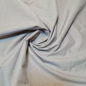 Silver Grey 100% Cotton Plain Fabric for Crafts Dress Quilting Lining Material 44&quot; by the Meter