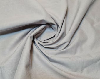 Silver Grey 100% Cotton Plain Fabric for Crafts Dress Quilting Lining Material 44" by the Meter