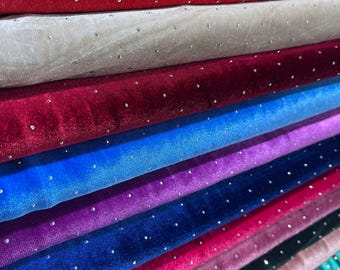 Luxurious Soft Stud Velour Velvet Fabric Stretch Dress Craft Material 58" Wide