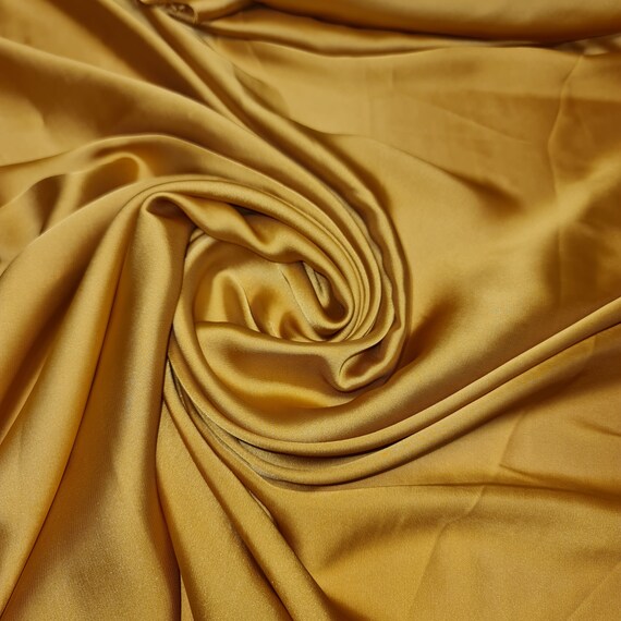 Luxury Glossy Charmeuse Silk Satin Weave Bridal Dress Polyester Fabric 58"  (GOLDEN-2) - Etsy