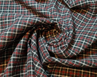 Schwarz Rot Tartan Karo Karo Wolle Mischung Kleiderstoff Basteln Kostüm Stoff Meterware 58"